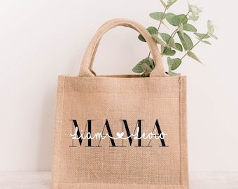Personalisierte Jute Tasche MAMA | Muttertag Geburtstag | Individuelle Geschenkidee Geschenk | Strandtasche