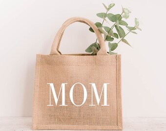 Jute Tasche Muttertag MOM | Geschenkidee personalisiert individuell Mama | Einkaufstasche Shopping Bag Strandtasche