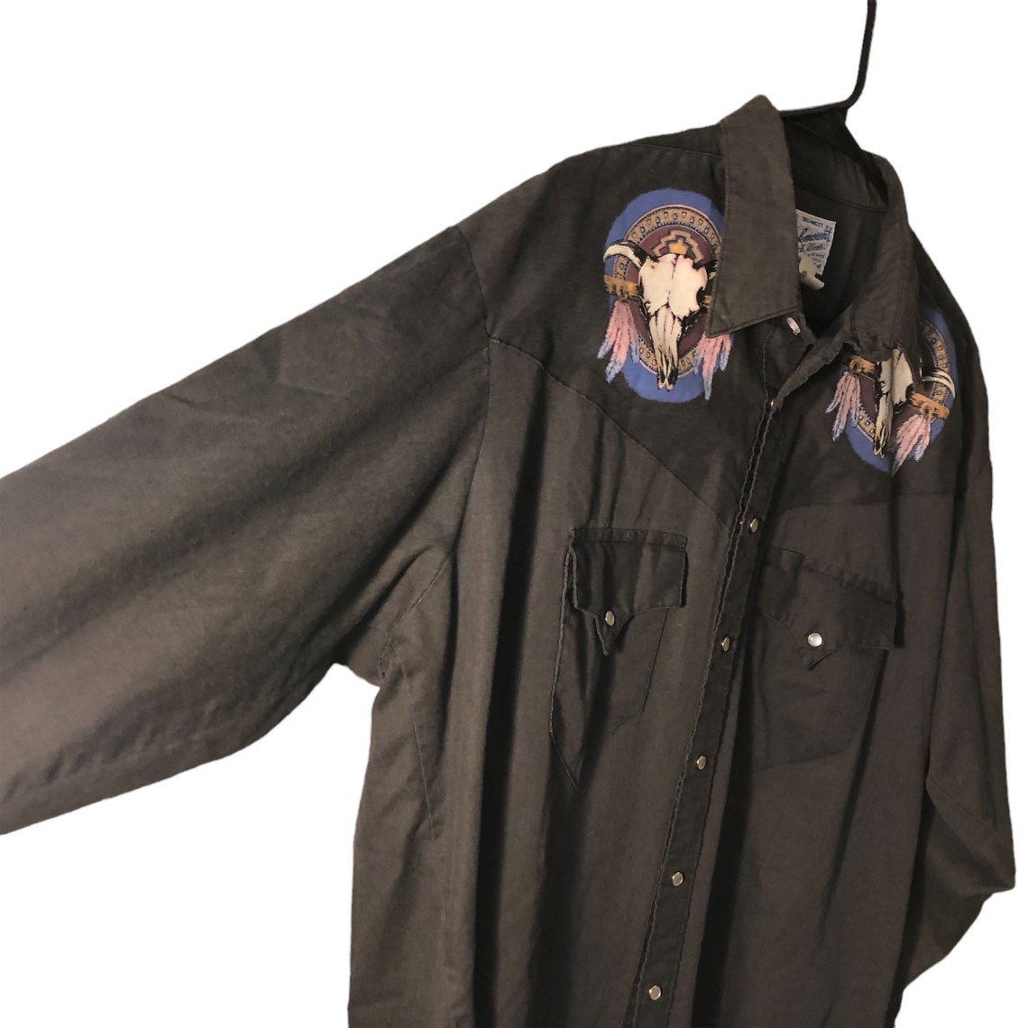 Vintage Rockmount Ranch Wear Button Down Shirt With Pearled Button ...