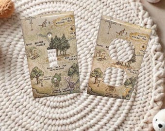 Winnie the Pooh Outlet Cover & Light Switch Cover | Storybook Nursery Wall Plate | Cute Pooh Bear Room Decor