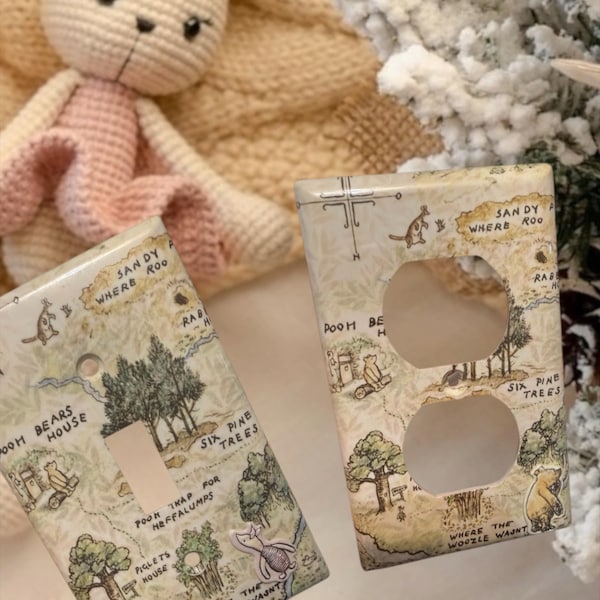 Winnie the Pooh Outlet Switch Cover | Storybook Nursery Wall Plate