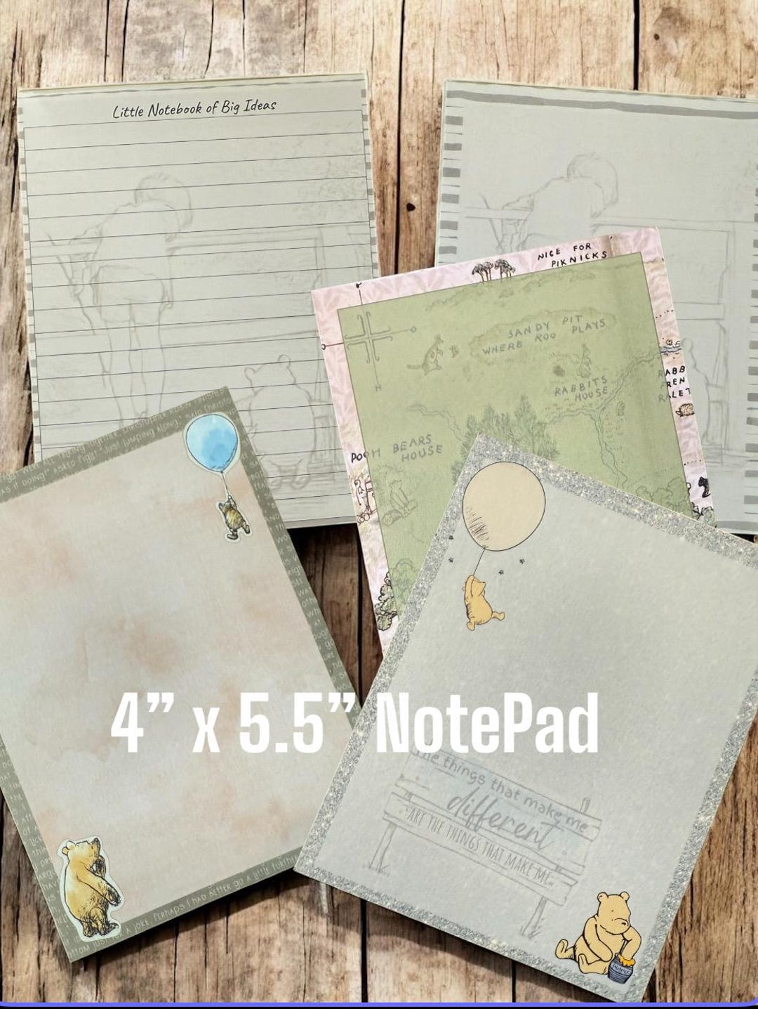 Vintage Winnie the Pooh Notepad: Classic Stationery, 5 Adorable Styles ...