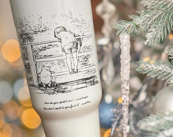 Classic Winnie the Pooh/ Vintage Winnie the  Pooh inspired- LASER ENGRAVED Stainless Steel tumbler. Comes with straw.