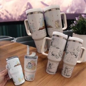 Classic Winnie the Pooh inspired tumbler. Available in various sizes: 40, 30, 20, and 12 ounces.