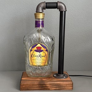 Crown Royal Lamp, Crown Royal Gift, Canadian Whisky, Home Bar Accessories, Liquor Bottle Light, Whiskey Lamp, Whiskey Bottle, Crown Royal