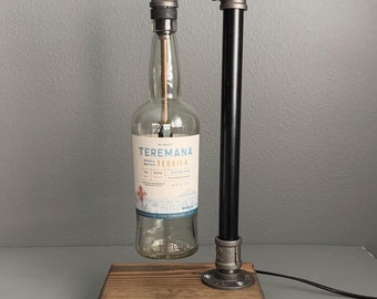 Teremana Tequila Lamp, Tequila Gift, Liquor Bottle Light, Dwayne Johnson, Home Bar Decor, Rustic Desk Lamp, Gift for Him or Her