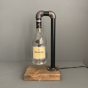 Hennessy VSOP Lamp, Cognac Gift, Hennessy Cognac, Liquor Bottle Light, Hennessy Gift, Man Cave Light, Home Bar Decor, Table Lamp