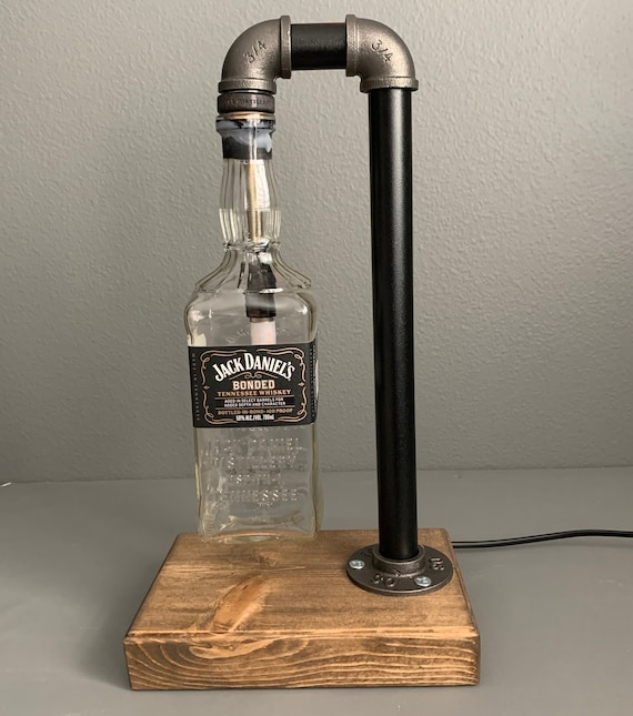 Jack Daniel's Whiskey Bottle Lamp: Tennessee Whiskey Gift, Black