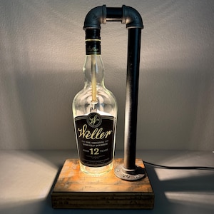 Weller Bourbon Lamp, Weller Bourbon Gift, Whiskey Bottle Light, Buffalo Trace, Home Bar Decor, Man Cave Decor, Weller 12, Antique 107