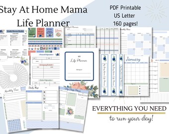 Stay At Home Mama Planner, mom planner, printable planner, life planner, home management planner, yearly planner, household binder