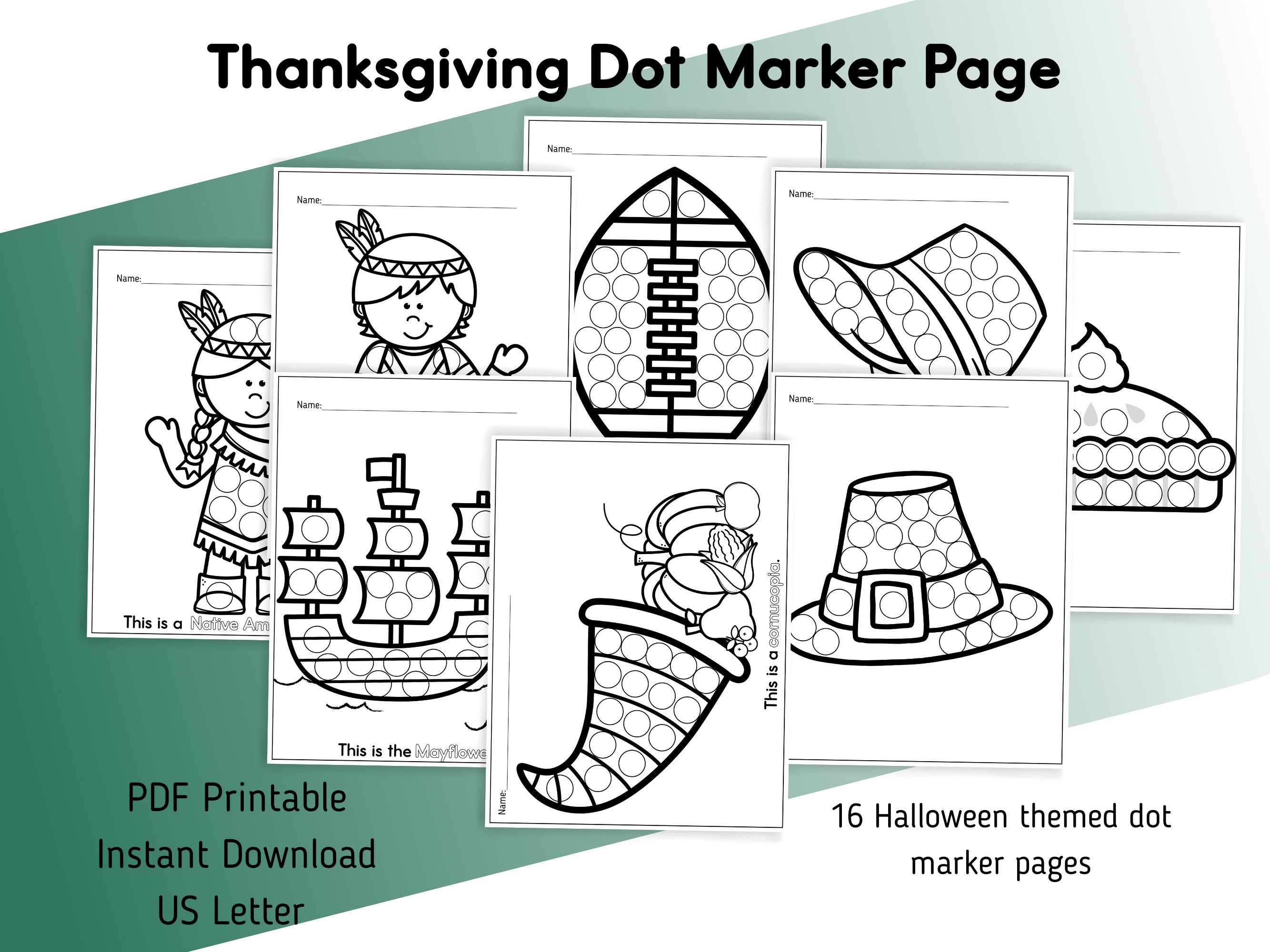 Dot Markers Turkeys: Thanksgiving and Fall Easy Guided Big Dots