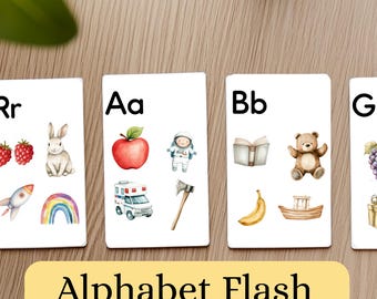 Alphabet Flashcards, Montessori, ABC Flashcards, Homeschool Printables, Preschool, Toddler Flashcards, Alphabet Wall, Phonics, Letters