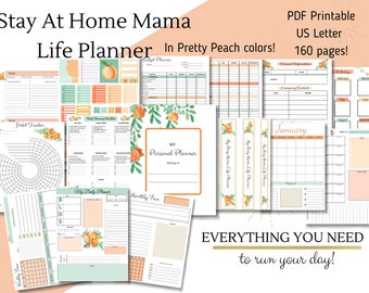 Stay At Home Mama Planner, mom planner, printable planner, life planner, home management planner, yearly planner, household binder