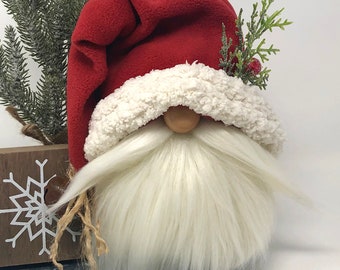 Rustic Santa Gnome | Holiday Gnome Decor, Tomte, Christmas Gnome, Tiered Tray Decor