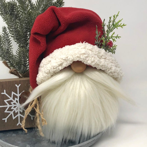 Gnomo rústico de Papá Noel/Decoración navideña, Tomte, Gnomo navideño, Decoración de bandeja escalonada