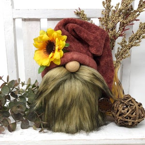 Gnome With Sunflower | Fall Gnome Decor