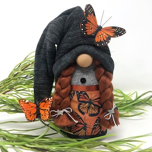 Female Gnome With Monarch Butterflies | Butterfly Gnome, Home Decor, Gifts For Her