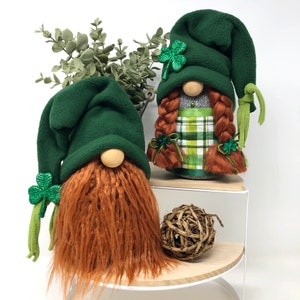 St. Patrick's Day Gnomes | Irish Decorations, Handmade Gnome, Shamrock Gnome, St Pattys Day Gifts