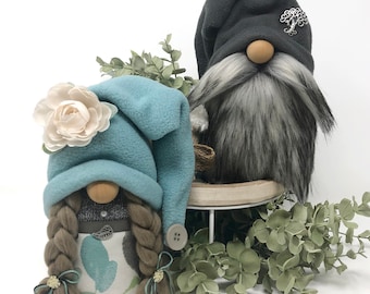 Modern Earthy Gnome Couple | Summer Gnomes, Handmade Gift
