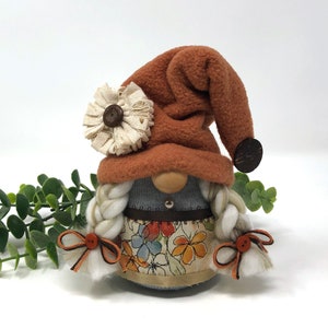 Small Boho Female Gnome | Fall Gnome Decor, Tiered Tray Decor, Garden Gnome, Diva Gnome