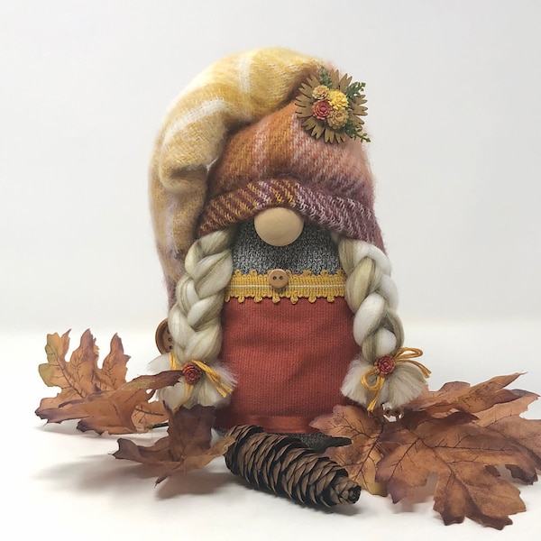 Fall Female Gnome | Farmhouse Decor, Garden Gnome, Gnomes, Forest Gnome, Autumn Gnome Decor