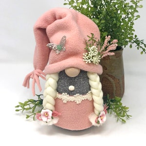 Gossamer Pink Female Gnome | Girl Gnome, Diva Gnome, Handmade Gnome, Gnome Decor