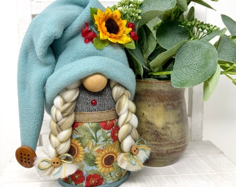 Summer Sunflower Gnome | Female Gnome, Summer Gnome Decor, Handmade Gift, Rustic Modern Farmhouse Decor