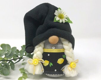 Small Female Gnome with Lemons | Gnome Decor, Tiered Tray Decor, Shelf Sitter, Gifts