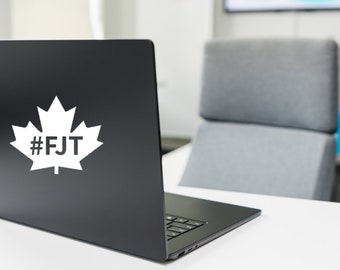 FJT White Maple Leaf Vinyl Decal Indoor/Door Sticker 5.5&quot;H x 6&quot;W