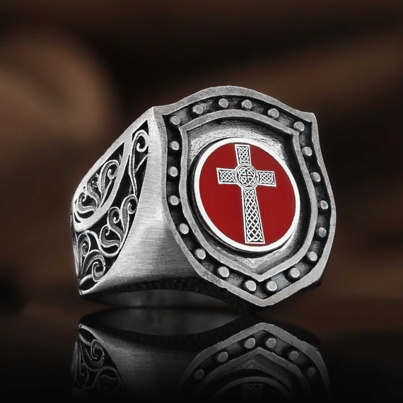 Crusader Signet Ring Handmade Christian Cross Statement Ring | Etsy