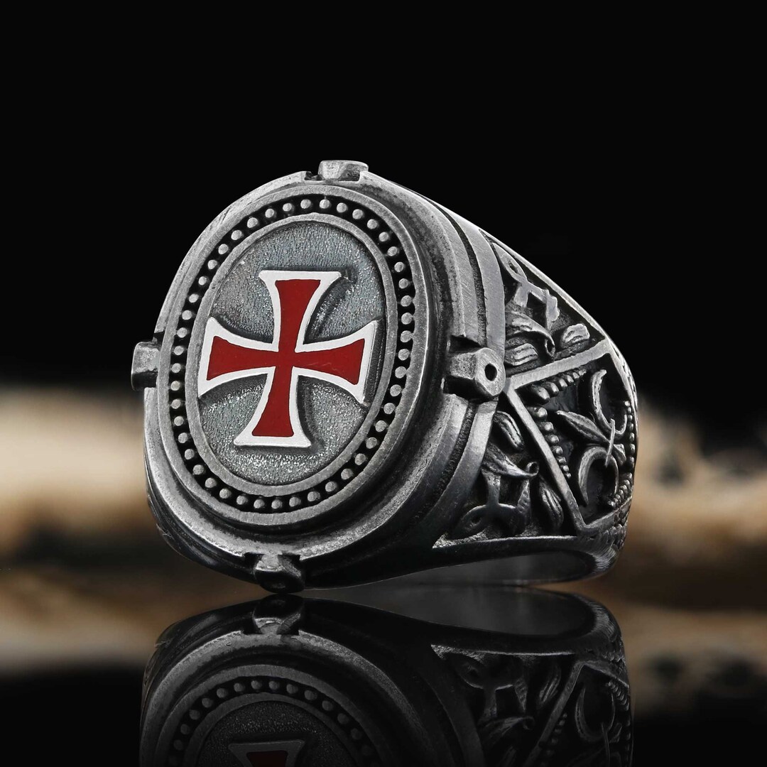 Red Cross Ring Handmade Christian Ring Crusade Etsy