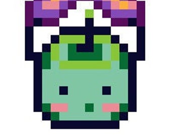 Patrón de punto de cruz de Stardew Valley: Junimo verde