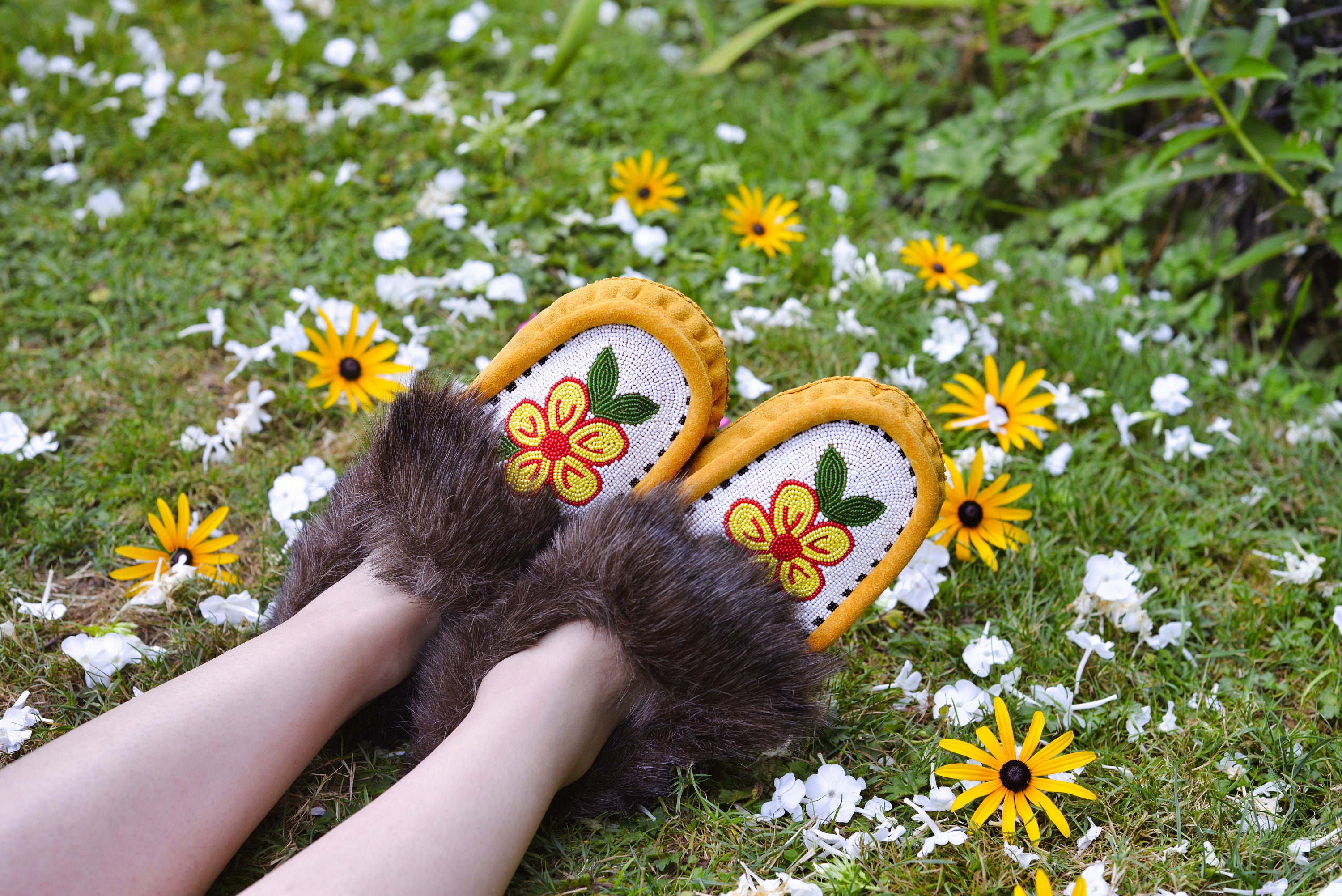 Beaded moccasin slippers best sale