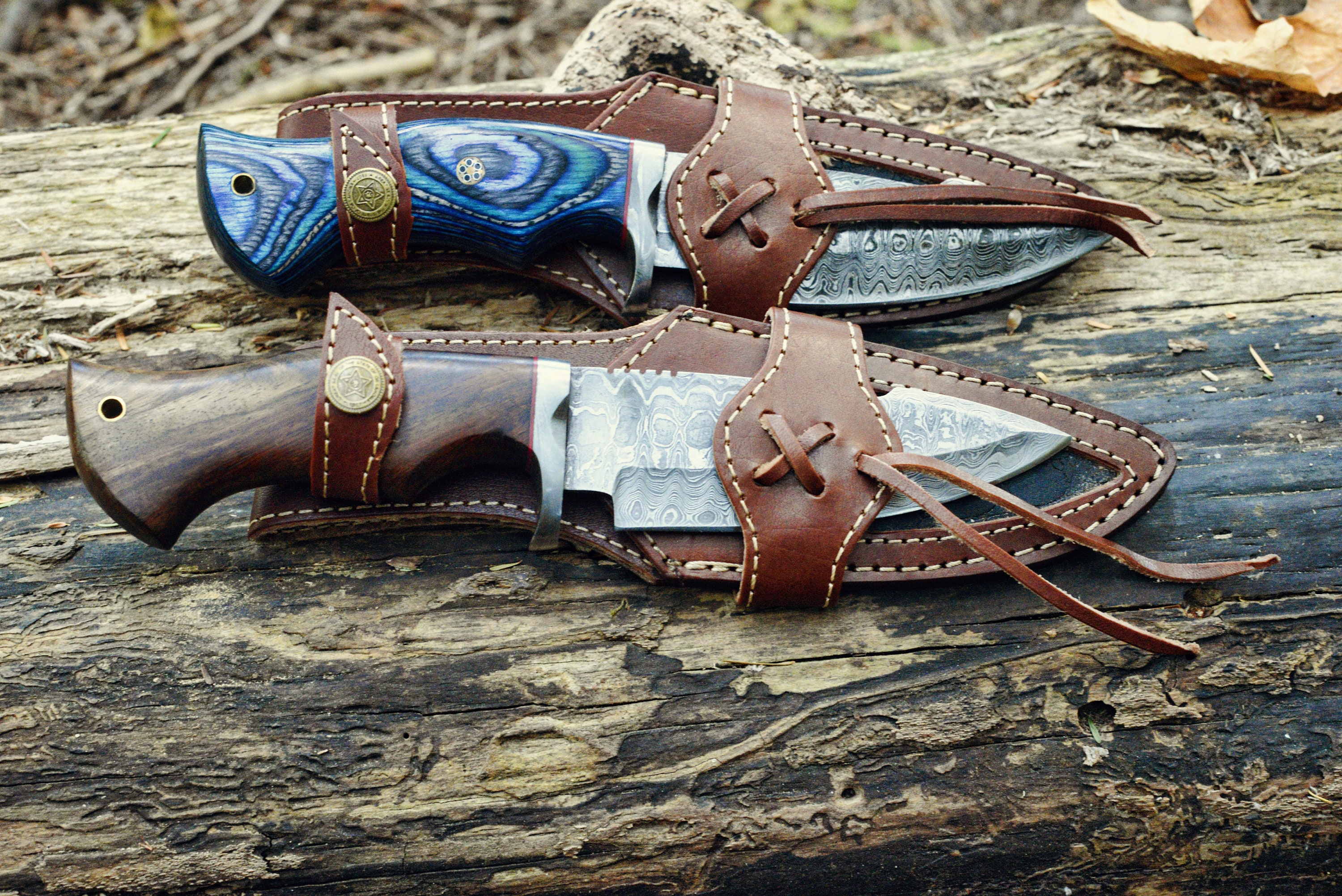 Parforce Couteau Damas avec manche en bois de ronce - Couteaux -  Coutellerie - Equipements - boutique en ligne 
