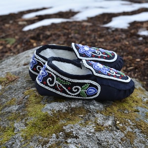 Moccasins Handmade beaded moccasins with Intricate bead-work Genuine Leather image 8