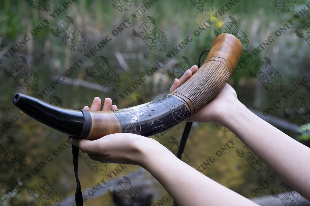 Viking Blowing War Horn Blowing Trumpet Christmas Gift for Him Etsy