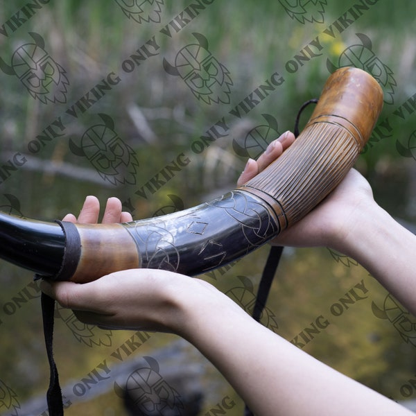 Viking Blowing War Horn | Blowing Trumpet | Christmas Gift for Him