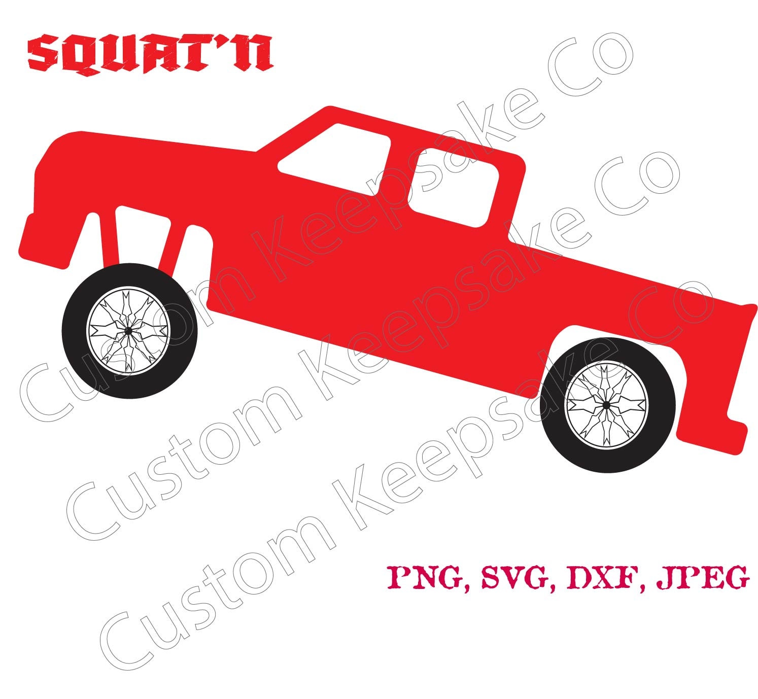 Spuited Ruck Lifted Squatted Truck Drawing