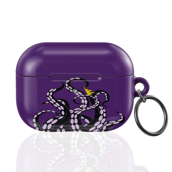 Evil Wicked Queen Octopus Tentacles Villian AirPod Case for Apple AirPod 1st/2nd 3rd Gen Pro Pro 2 with carabiner keychain