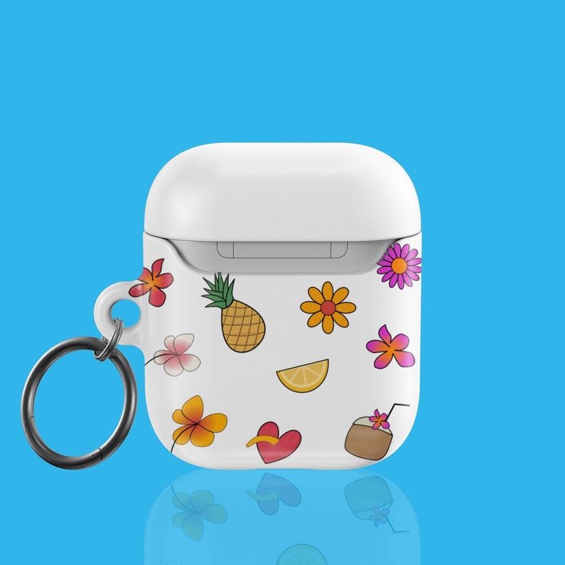 Custom Tropical Flower Photo Collage Air Pod Case for AirPod 1st Generation AirPod 2nd Generation AirPod Pro AirPod Pro 2 Case image 2
