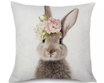 rabbit pillow cover