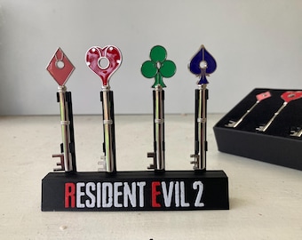 Resident Evil 2 real metal key set of Four