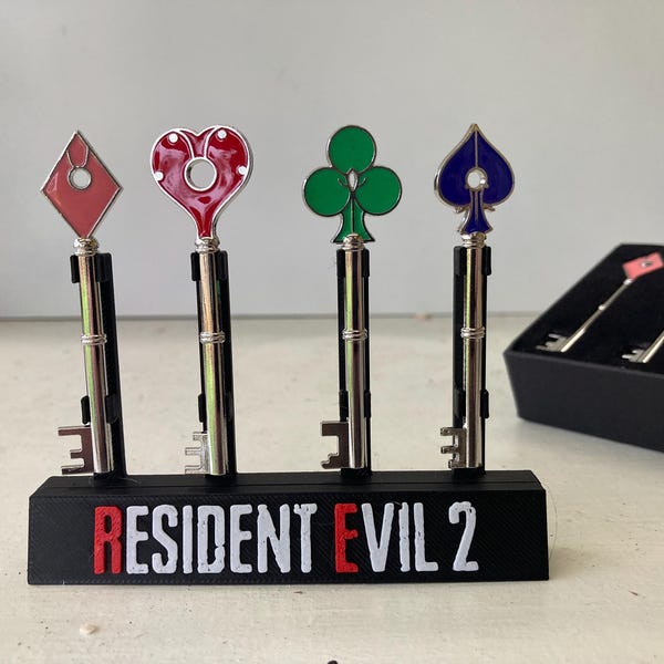 Resident Evil 2 real metal key set of Four