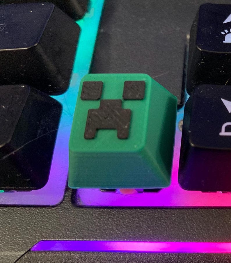 Minecraft Custom Keycaps Minecraft Inspired Keycaps Figuring a Creeper & Skeleton - Etsy
