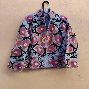 Bestseller Hand bestickte kurze Suzani Jacke Klassische Jacke Robe / Blaue Farbe TNT Suzani Jacke,Suzani