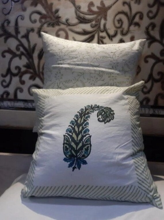 Decorative Pillow Case, Gift Handblock Printed Cushion Cover