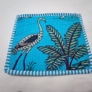 Sac kanta bleu indien fait main - Sac de voyage et pochette en coton fait main, pochette bohème, design réversible confortable, style hippie