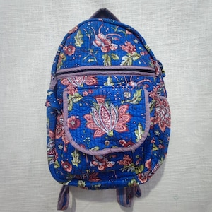 Sac à dos rose indien en patchwork - Sac de voyage et d'école en coton fait main, fourre-tout bohème, design réversible confortable, style hippie