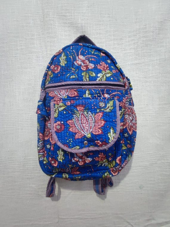 Handmade Floral Cotton Patchwork Backpack: Bohemian Travel 