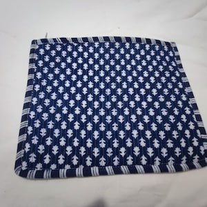 Sac kanta bleu indien fait main - Sac de voyage et pochette en coton fait main, pochette bohème, design réversible confortable, style hippie